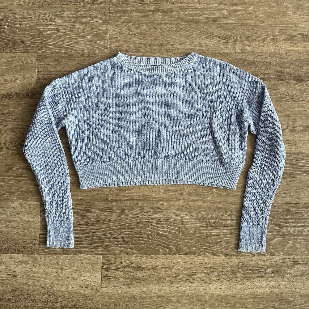 Wild‎ Fable Long Sleeve Crop Knit Sweater Blue Women's XS